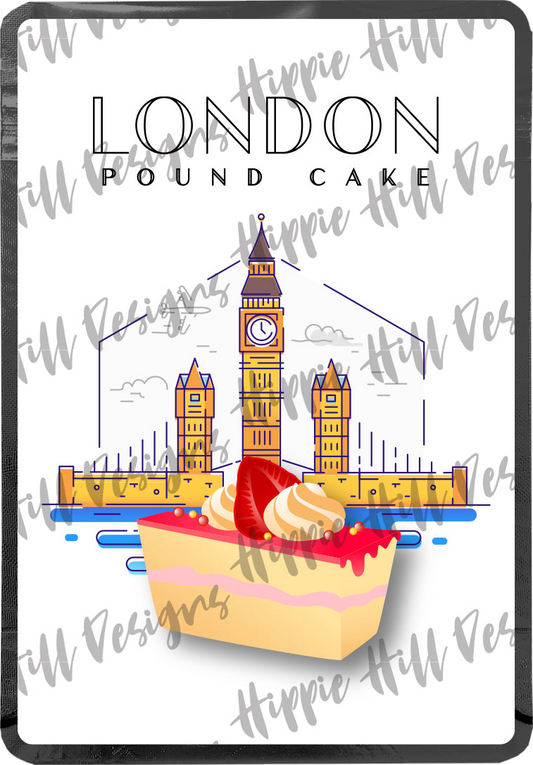 London Pound Cake custom printed mylar bag