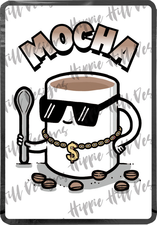 Mocha custom printed mylar bag