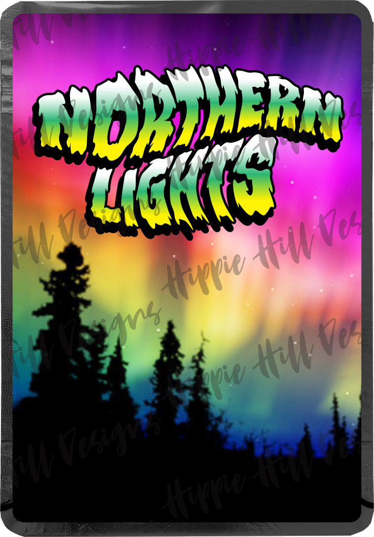 Northern Lights custom printed mylar bag