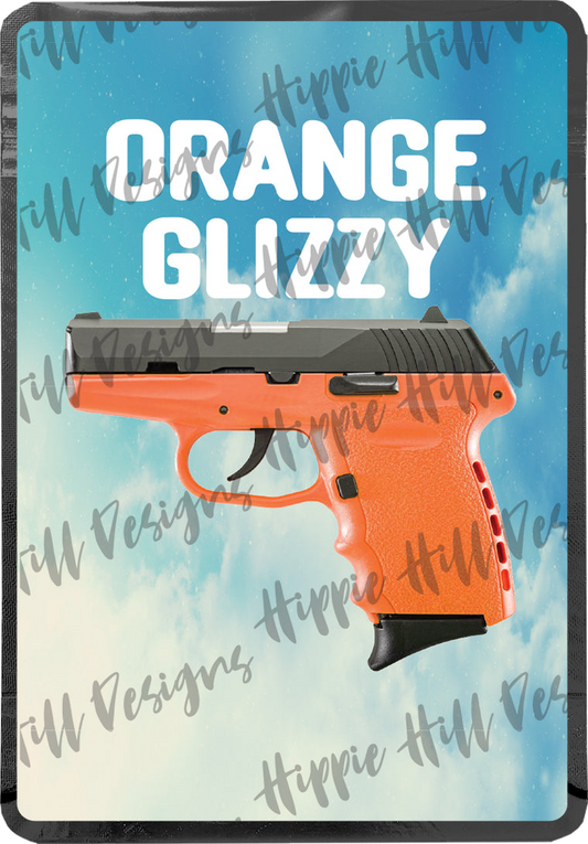 Orange Glizzy custom printed mylar bag