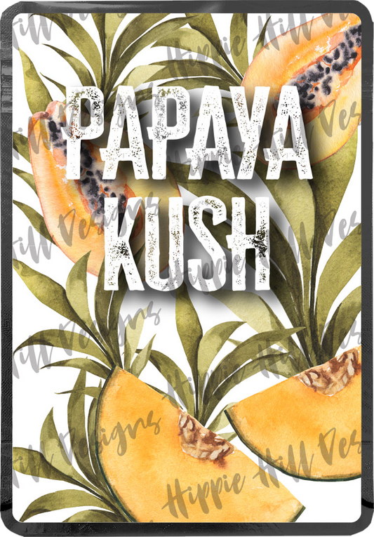 Papaya Kush custom printed mylar bag