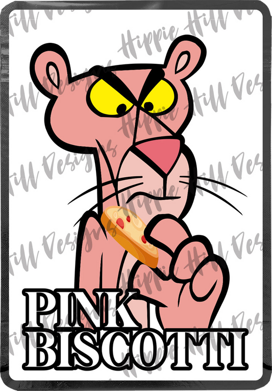 Pink Biscotti custom printed mylar bag