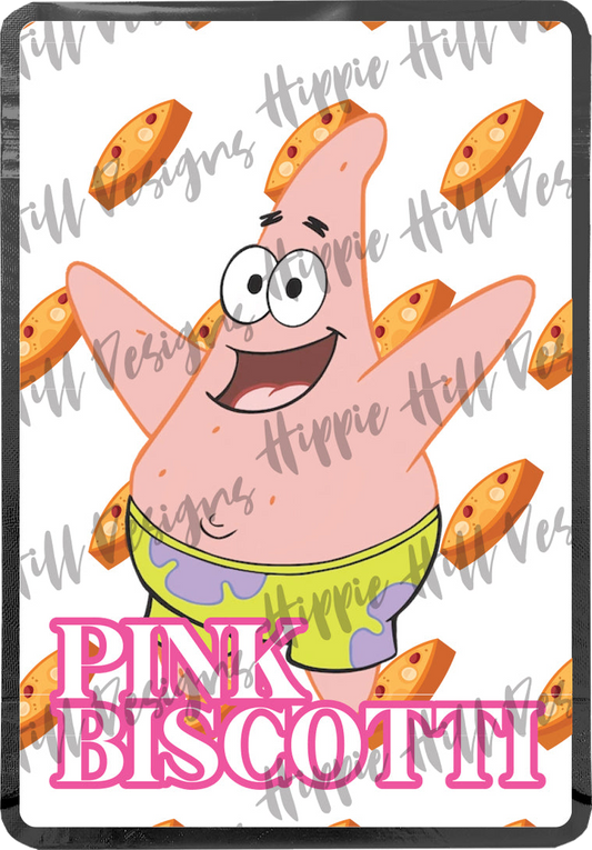 Pink Biscotti V2. custom printed mylar bag