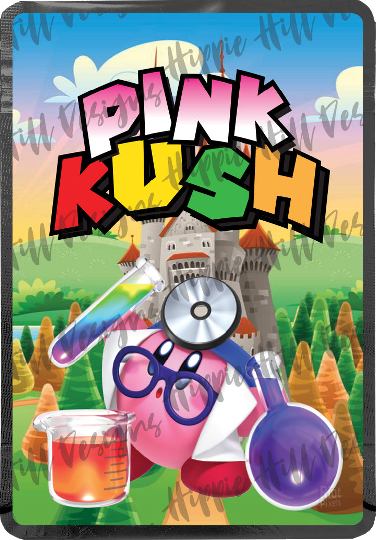Pink Kush custom printed mylar bag