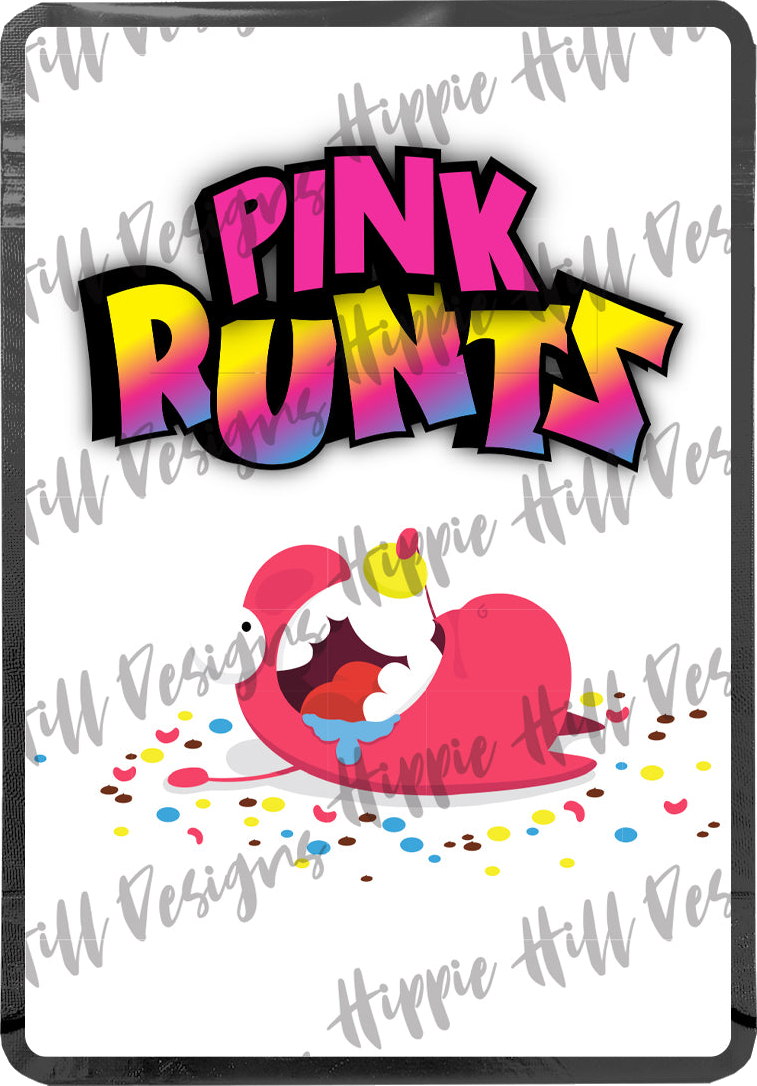 Pink Runts custom printed mylar bag