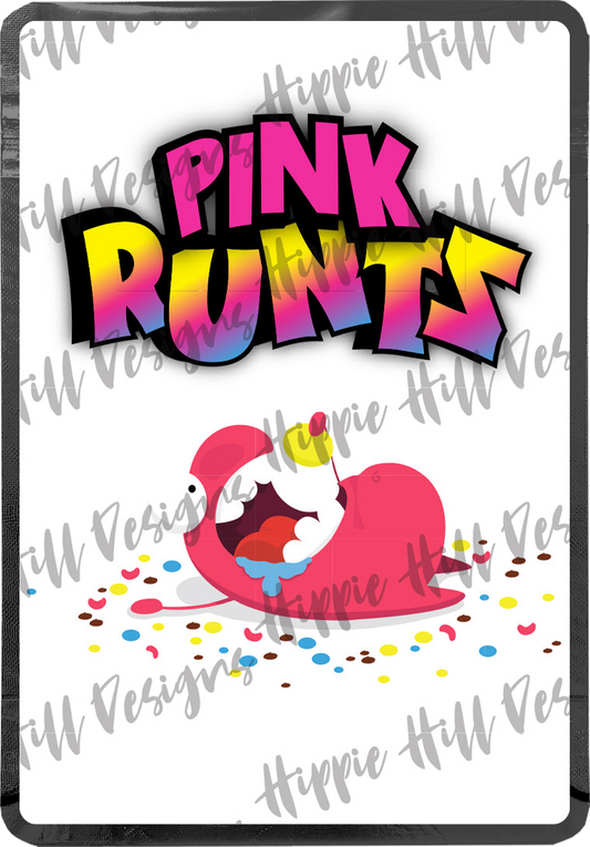 Pink Runts custom printed mylar bag