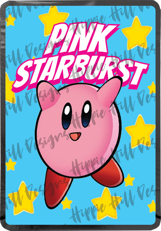 Pink Starburst custom printed mylar bag