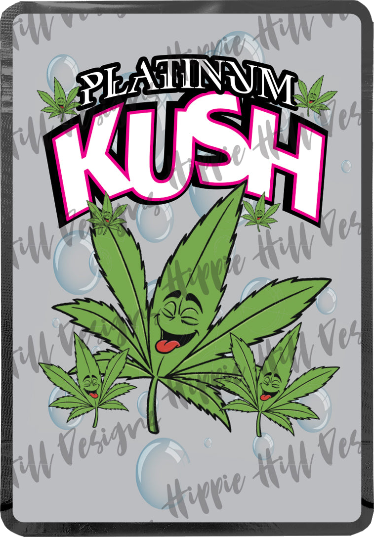 Platinum Kush - Leaf custom printed mylar bag