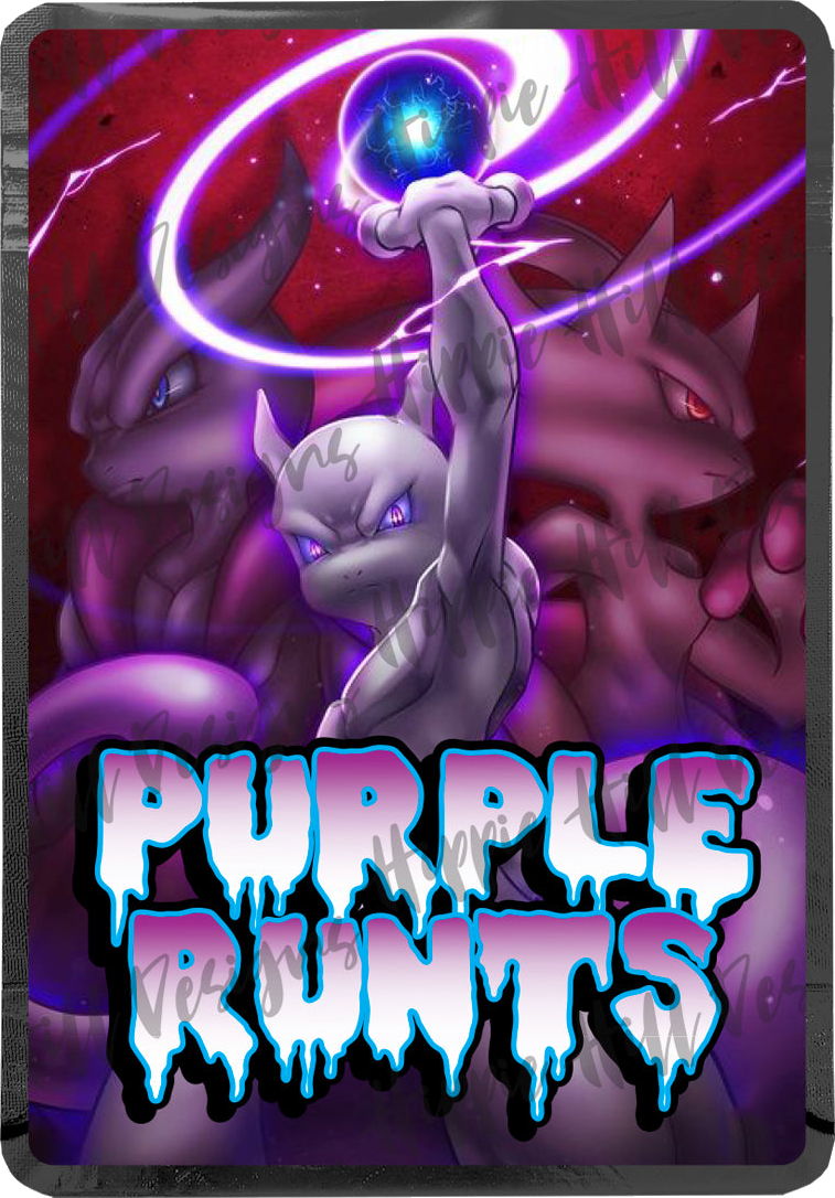 Purple Runts custom printed mylar bag