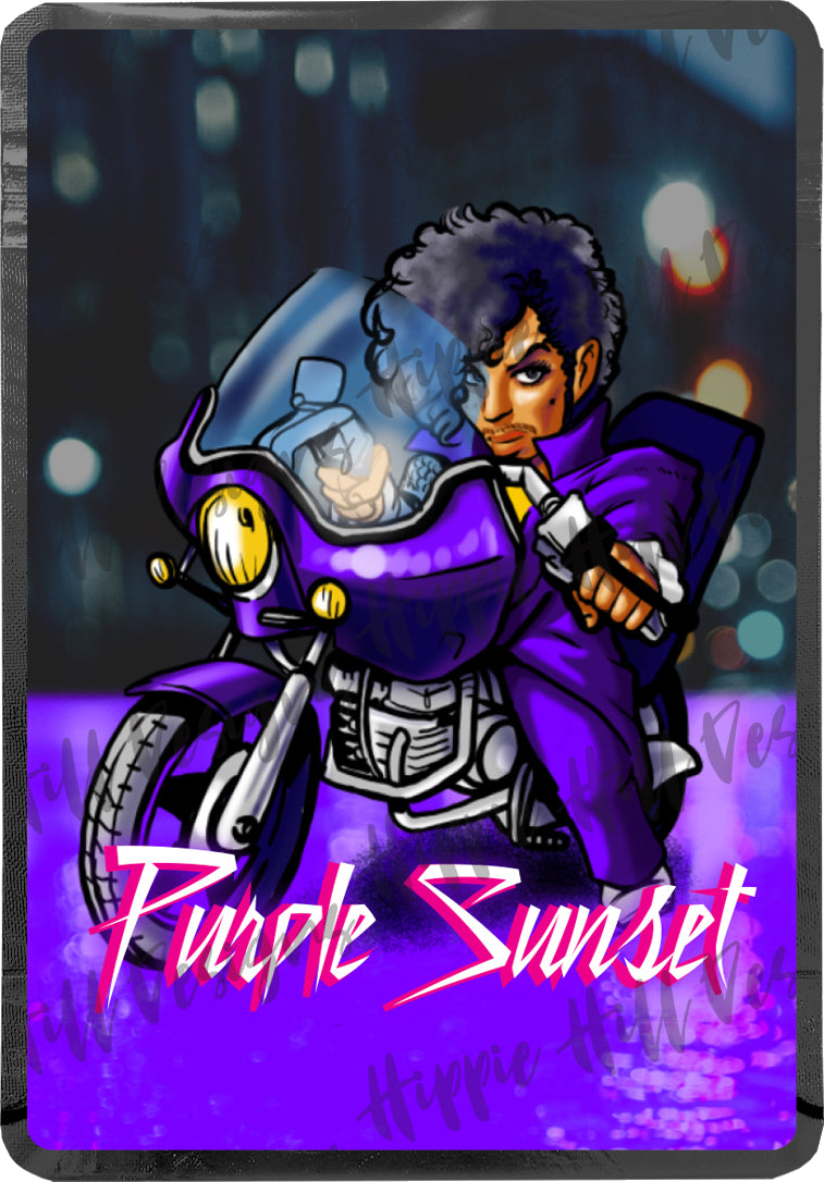 Purple Sunset custom printed mylar bag