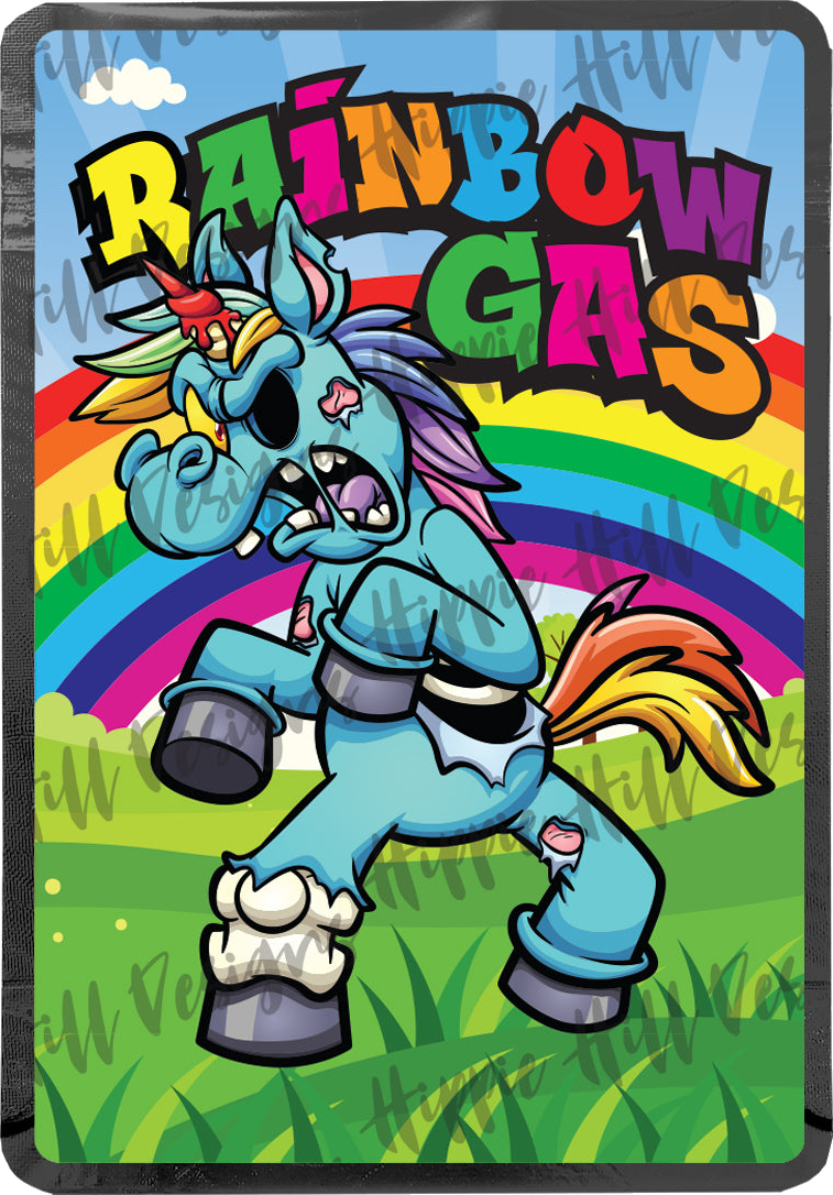 Rainbow Gas custom printed mylar bag
