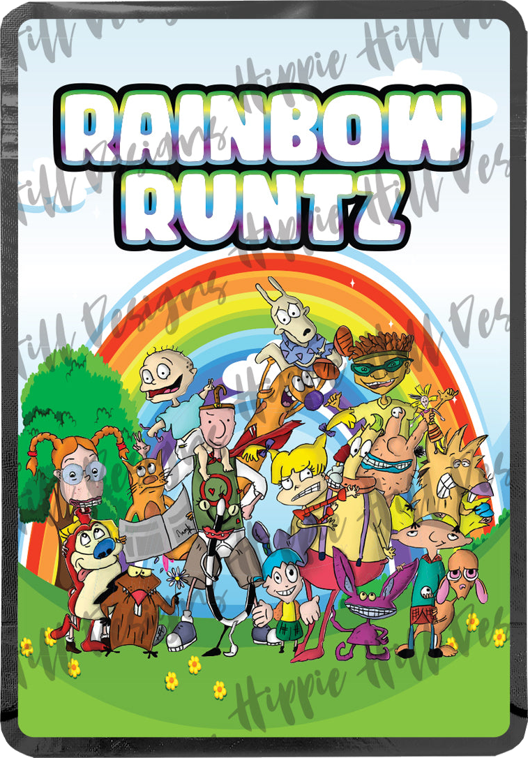 Rainbow Runts custom printed mylar bag