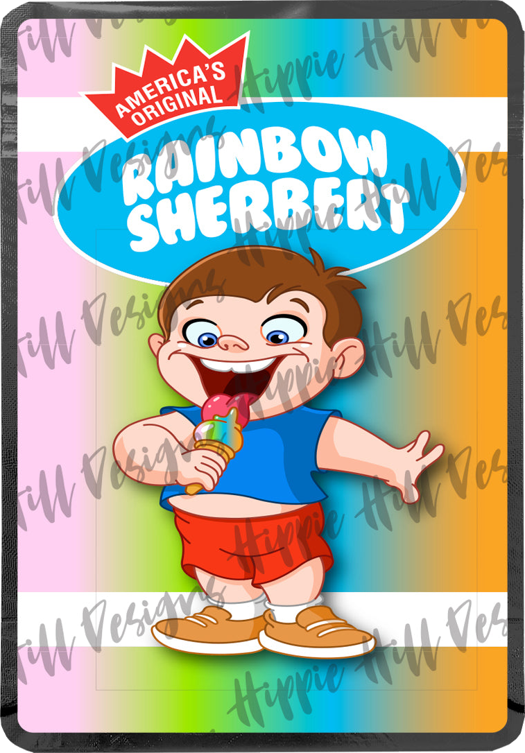 Rainbow Sherbert custom printed mylar bag