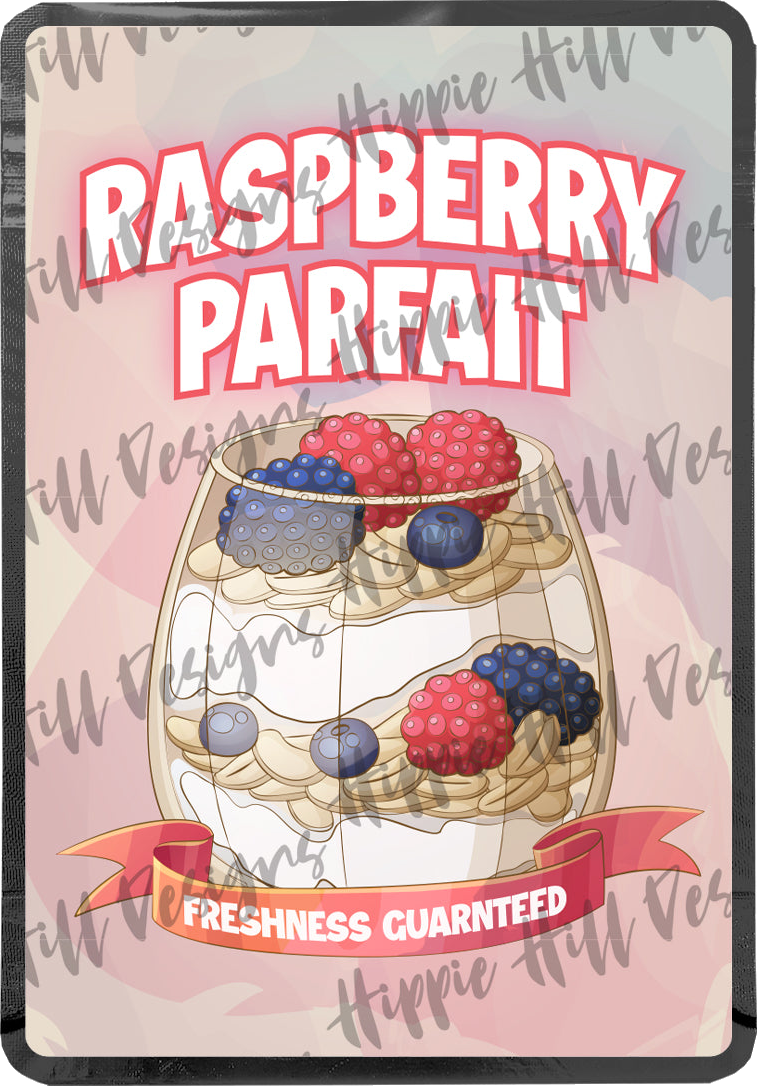 Raspberry Parfait custom printed mylar bag