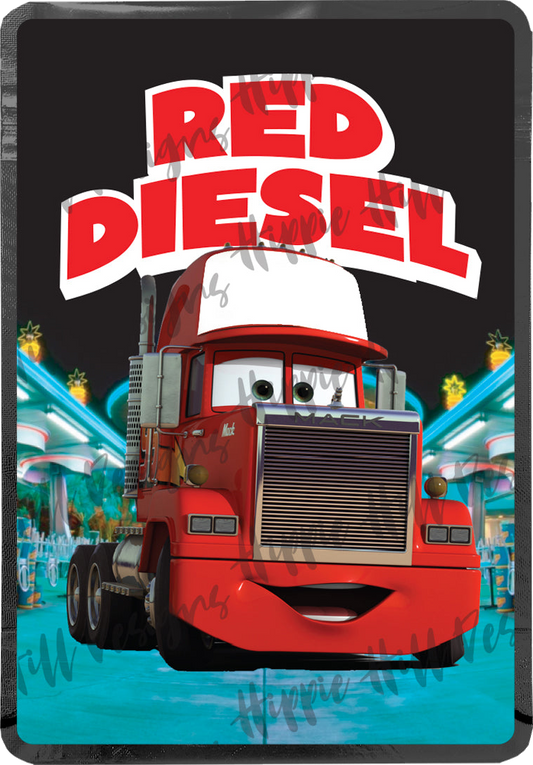 Red Diesel custom printed mylar bag