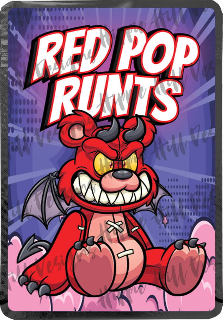 Red Pop Runts custom printed mylar bag