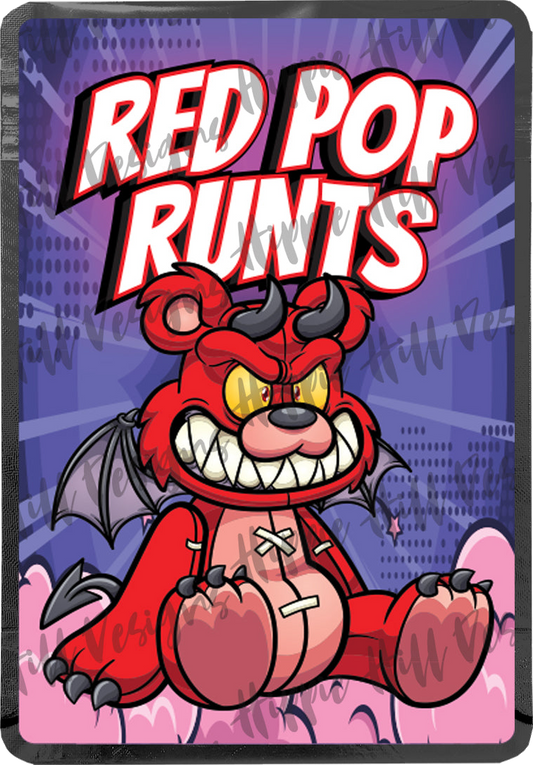 Red Pop Runts custom printed mylar bag