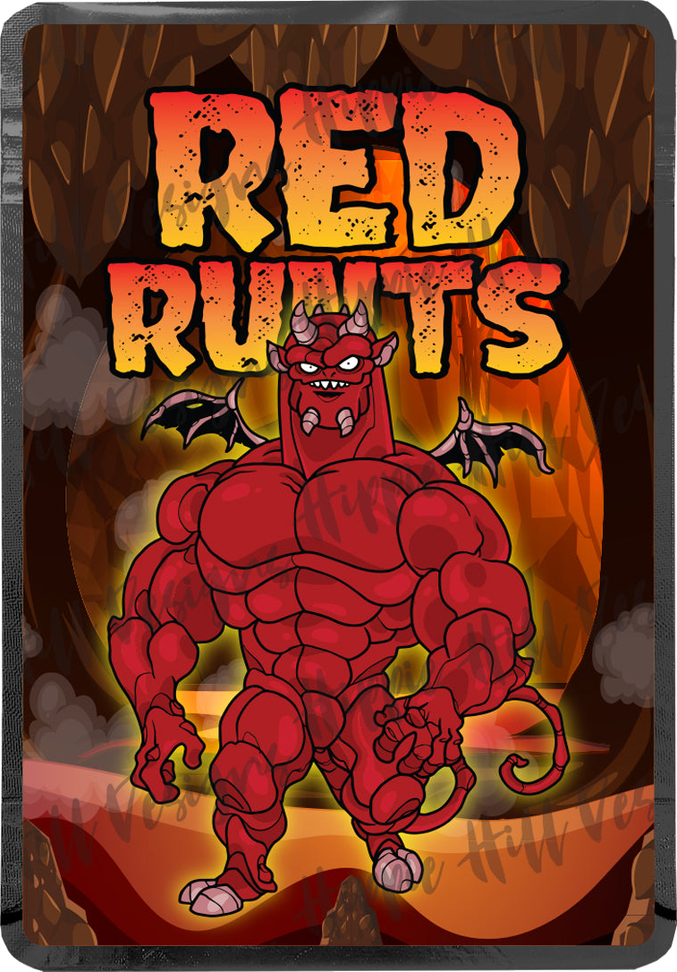 Red Runts custom printed mylar bag