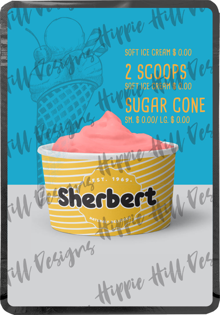 Sherbert - Cup custom printed mylar bag