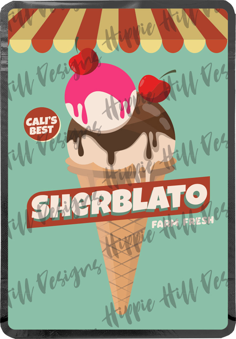 Sherblato custom printed mylar bag