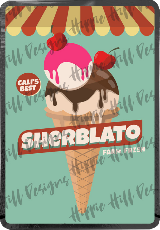 Sherblato custom printed mylar bag