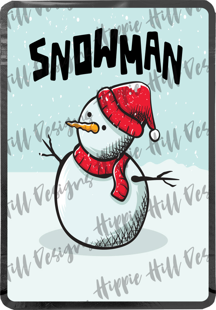 Snowman V2. custom printed mylar bag