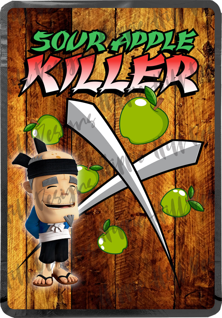 Sour Apple Killer custom printed mylar bag