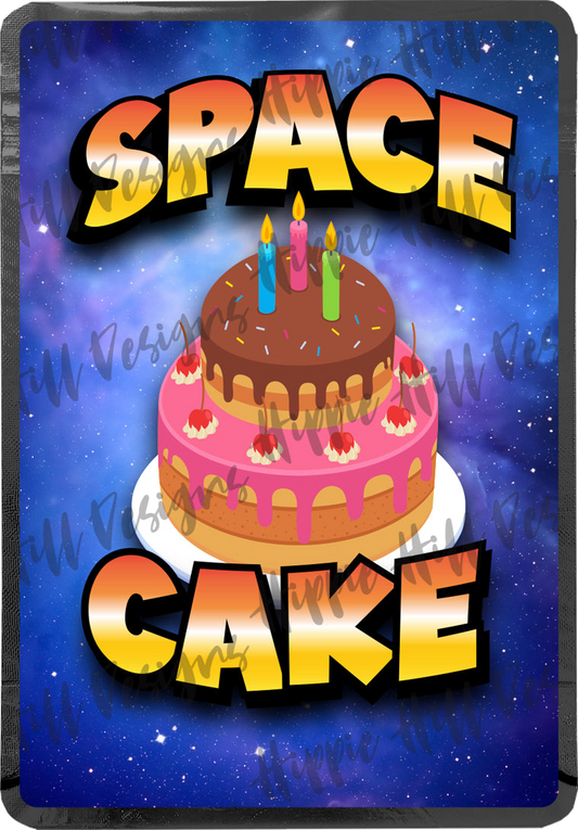Space Cake custom printed mylar bag