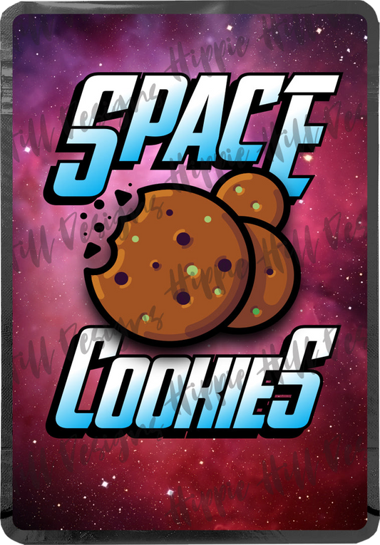 Space Cookies custom printed mylar bag