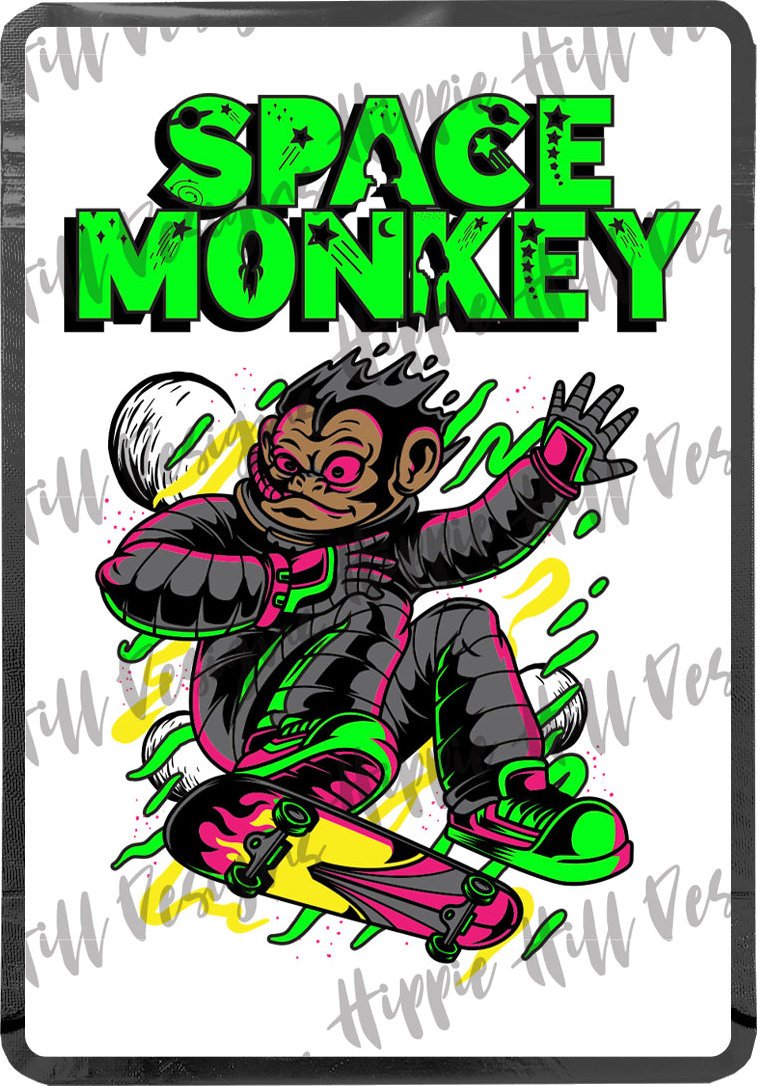 Space Monkey custom printed mylar bag