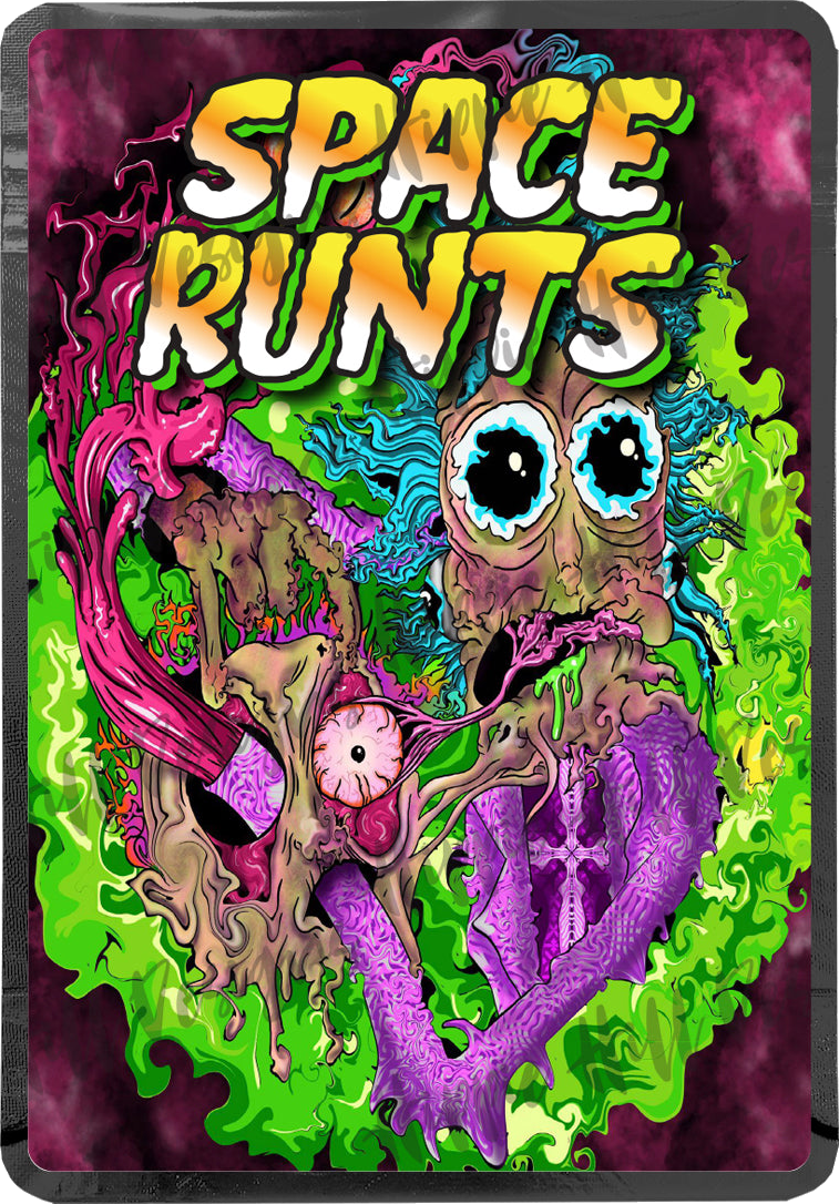 Space Runts custom printed mylar bag
