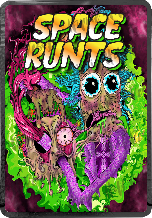 Space Runts custom printed mylar bag