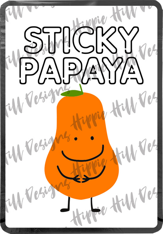 Sticky Papaya custom printed mylar bag