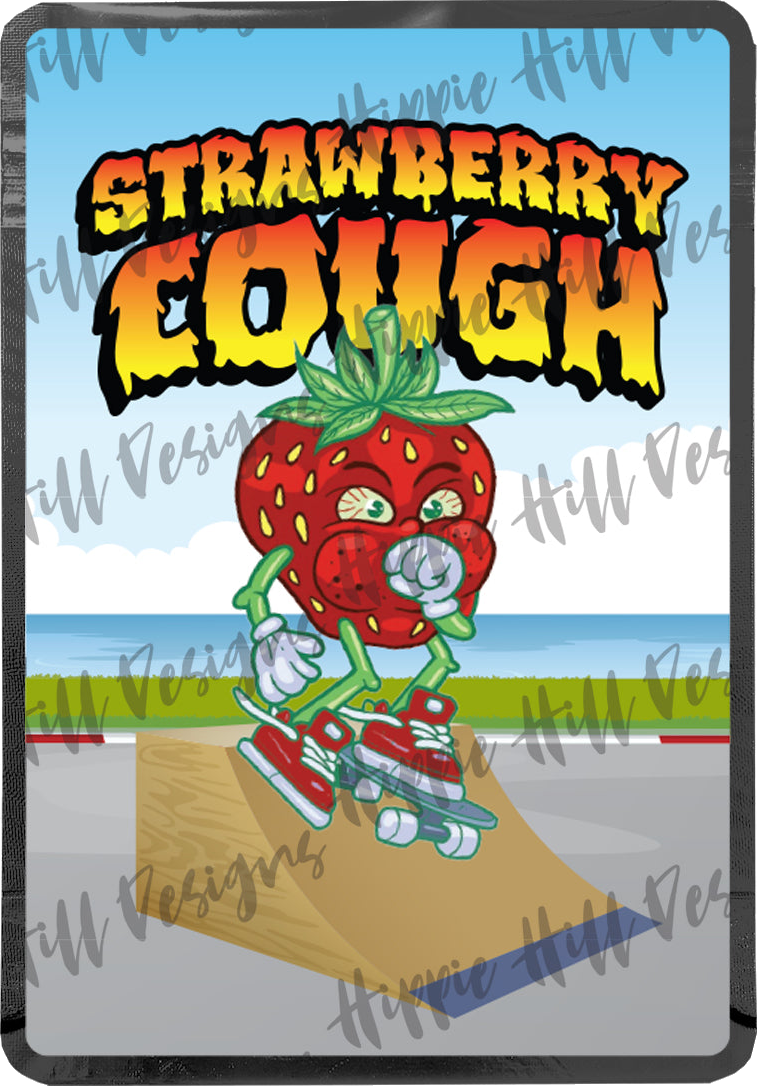 Strawberry Cough custom printed mylar bag