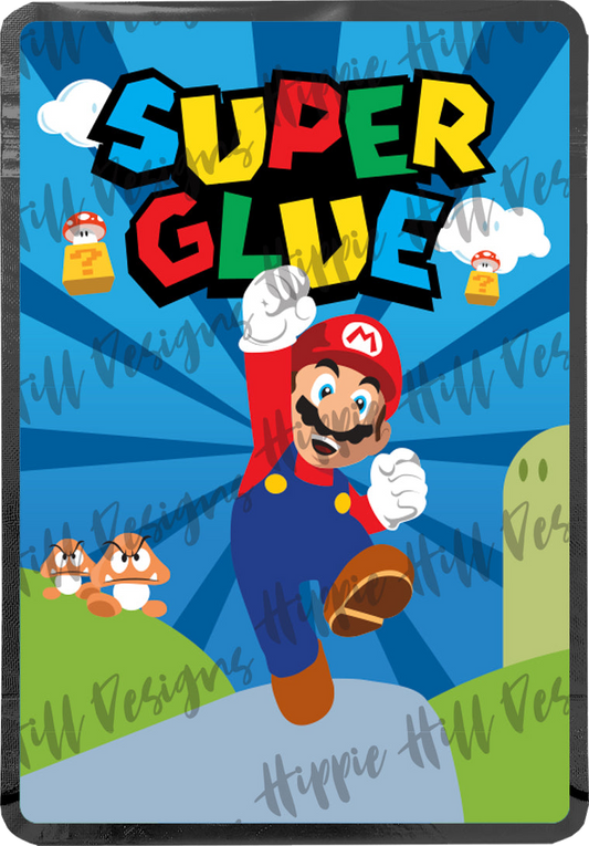 Super Glue custom printed mylar bag