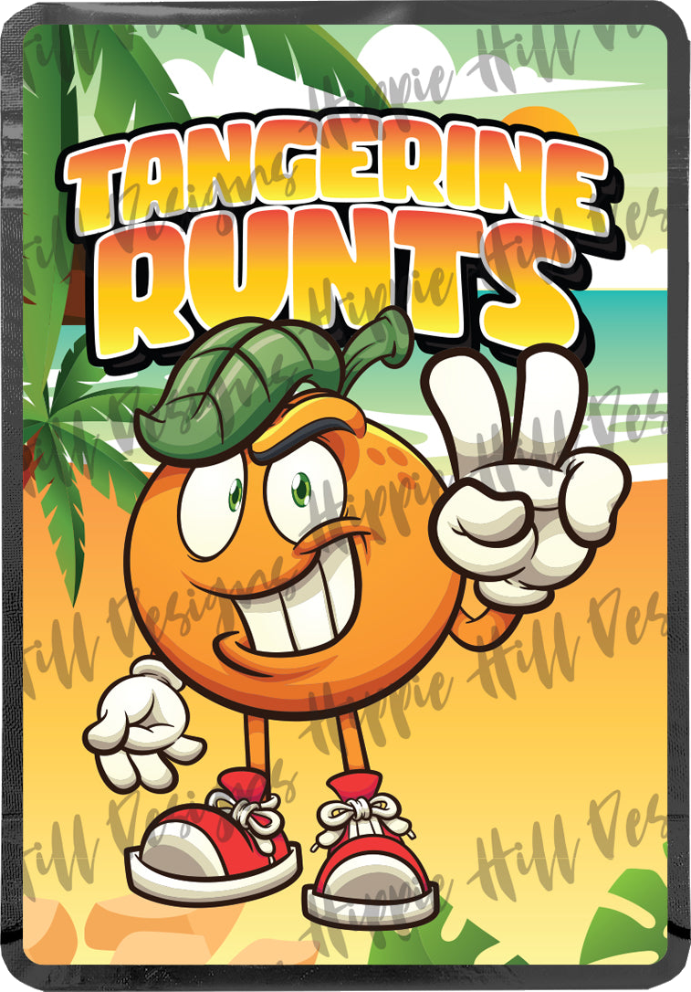 Tangerine Runts custom printed mylar bag