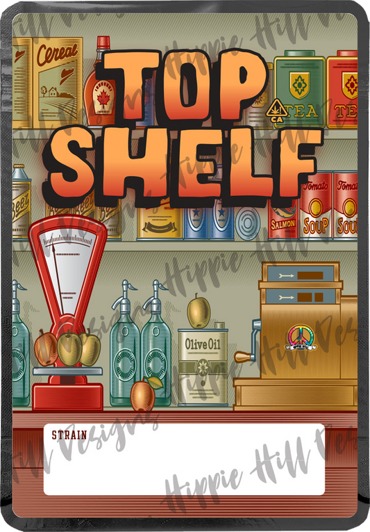 Top Shelf custom printed mylar bag