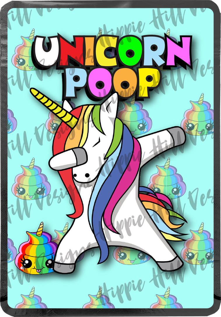 Unicorn Poop custom printed mylar bag