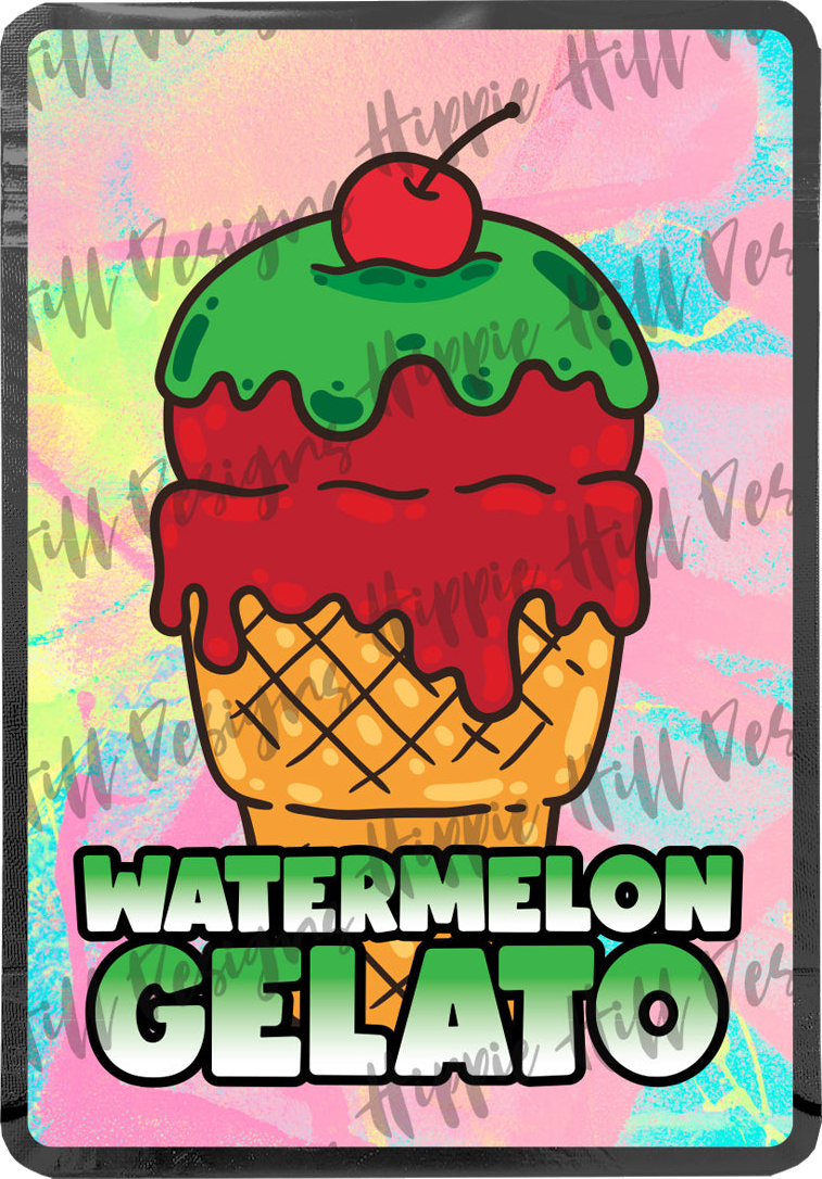Watermelon Gelato custom printed mylar bag