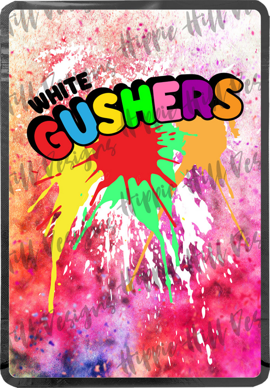 White Gushers custom printed mylar bag