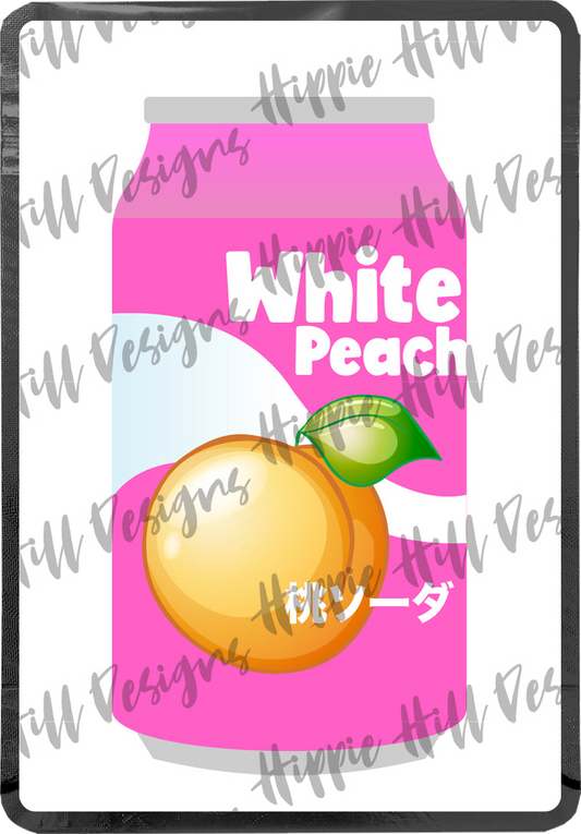 White Peach Soda custom printed mylar bag