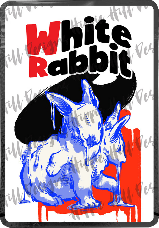 White Rabbit custom printed mylar bag