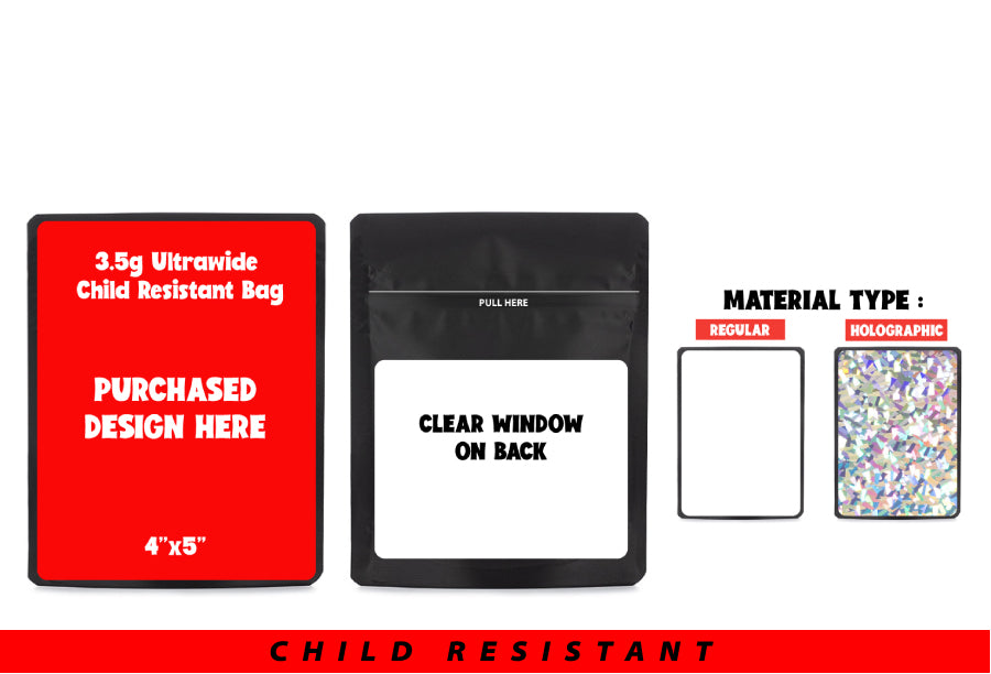 Custom 3.5g Child Safe Mylar Bags